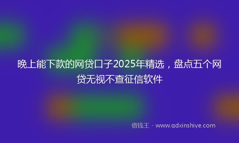 晚上能下款的网贷口子2025年精选，盘点五个网贷无视不查征信软件