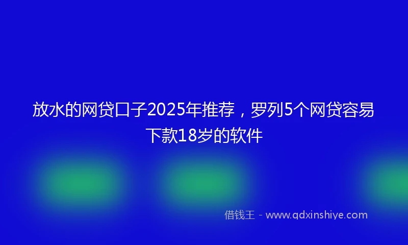 放水的网贷口子2025年推荐，罗列5个网贷容易下款18岁的软件