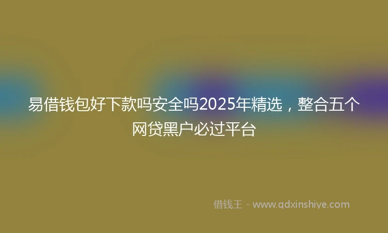 易借钱包好下款吗安全吗2025年精选，整合五个网贷黑户必过平台