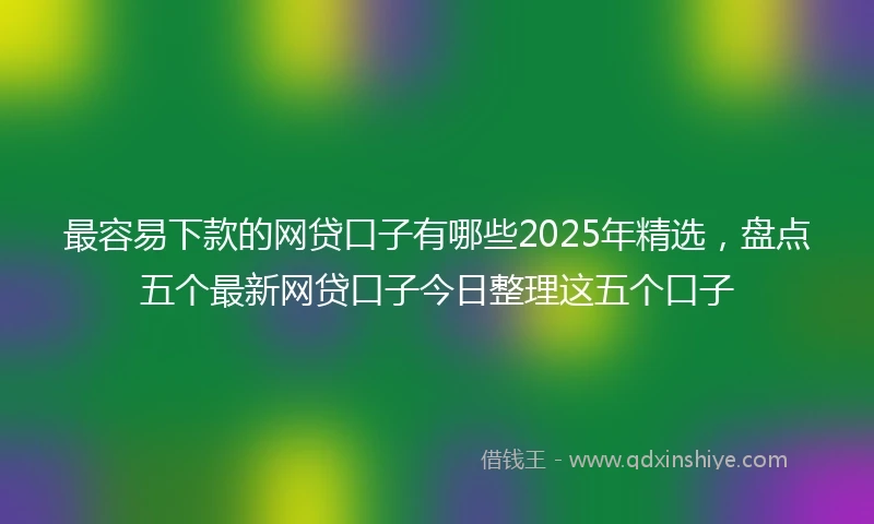 最容易下款的网贷口子有哪些2025年精选，盘点五个最新网贷口子今日整理这五个口子
