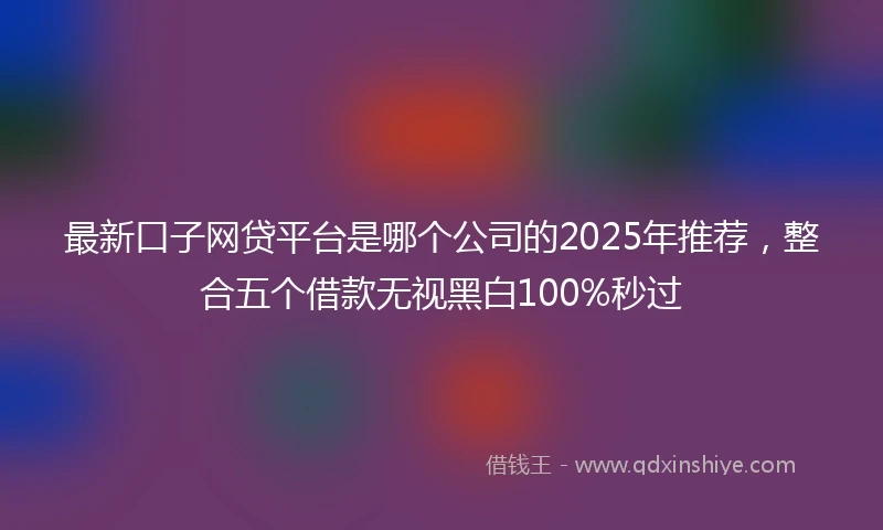 最新口子网贷平台是哪个公司的2025年推荐，整合五个借款无视黑白100%秒过