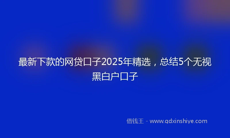 最新下款的网贷口子2025年精选，总结5个无视黑白户口子