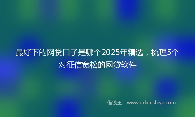 最好下的网贷口子是哪个2025年精选,梳理5个对征信宽松的网贷软件