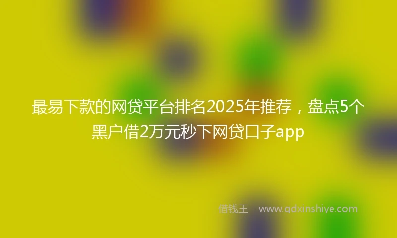 最易下款的网贷平台排名2025年推荐,盘点5个黑户借2万元秒下网贷口子app