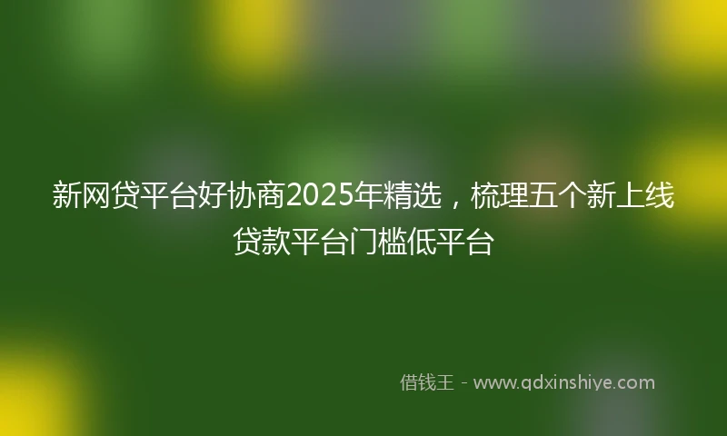 新网贷平台好协商2025年精选，梳理五个新上线贷款平台门槛低平台