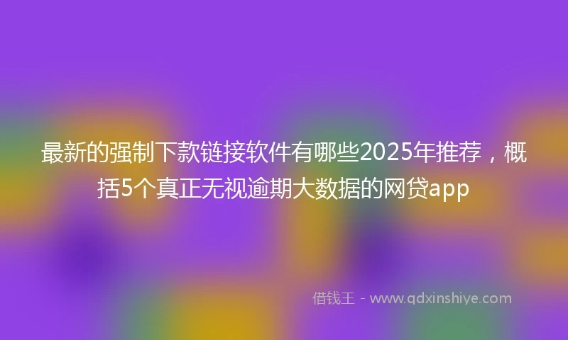 最新的强制下款链接软件有哪些2025年推荐，概括5个真正无视逾期大数据的网贷app