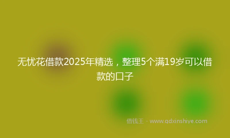 无忧花借款2025年精选，整理5个满19岁可以借款的口子