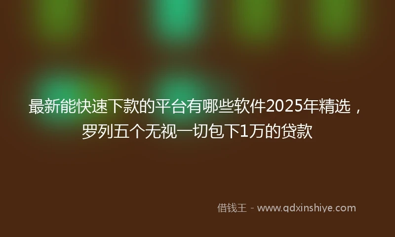 最新能快速下款的平台有哪些软件2025年精选，罗列五个无视一切包下1万的贷款