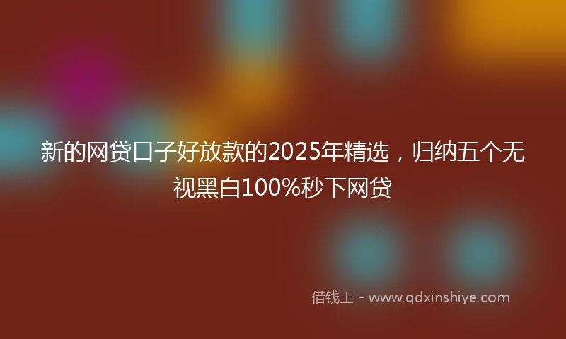 新的网贷口子好放款的2025年精选，归纳五个无视黑白100%秒下网贷