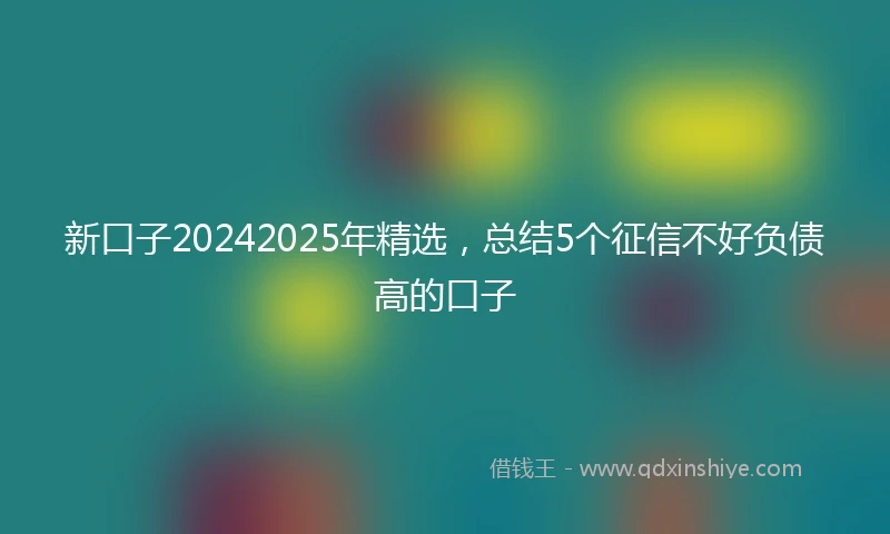 新口子20242025年精选，总结5个征信不好负债高的口子