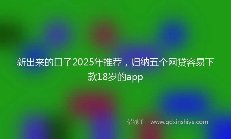 新出来的口子2025年推荐，归纳五个网贷容易下款18岁的app