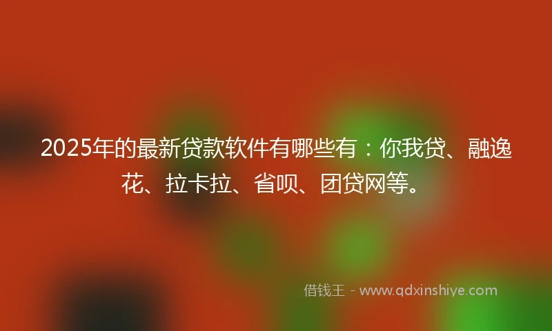 2025年的最新贷款软件有哪些有：你我贷、融逸花、拉卡拉、省呗、团贷网等。