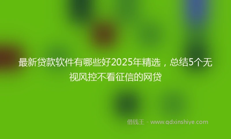 最新贷款软件有哪些好2025年精选,总结5个无视风控不看征信的网贷