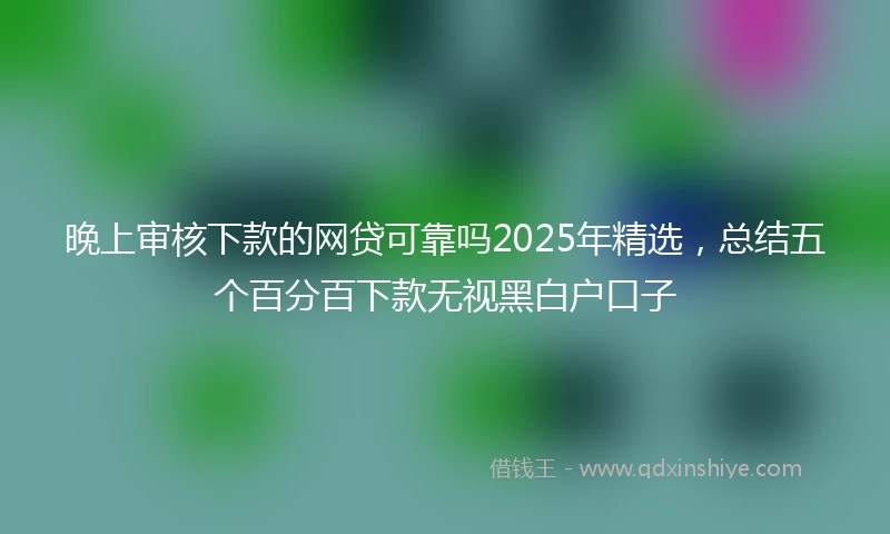 晚上审核下款的网贷可靠吗2025年精选，总结五个百分百下款无视黑白户口子