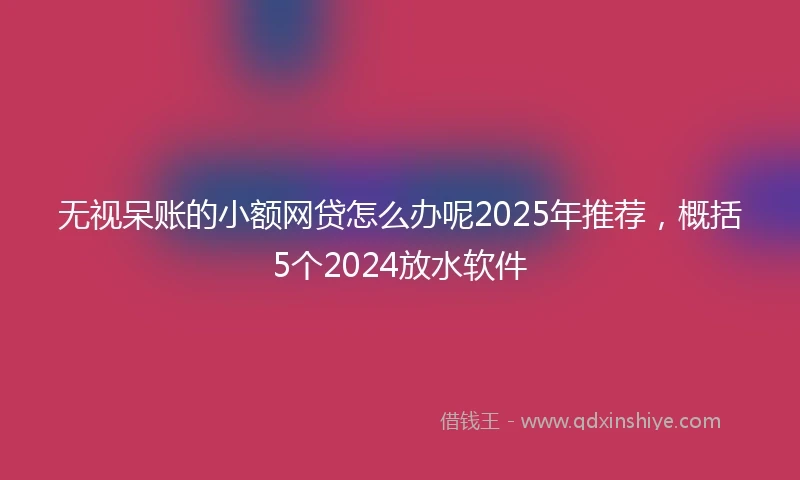 无视呆账的小额网贷怎么办呢2025年推荐，概括5个2024放水软件