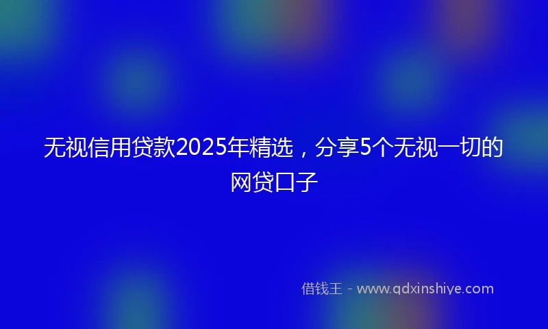 无视信用贷款2025年精选，分享5个无视一切的网贷口子