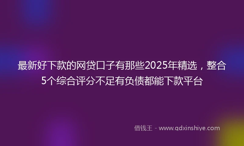 最新好下款的网贷口子有那些2025年精选,整合5个综合评分不足有负债都能下款平台