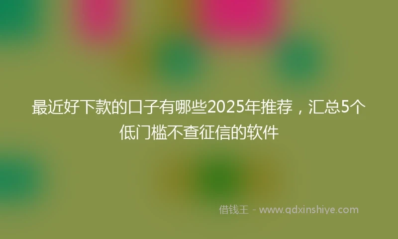 最近好下款的口子有哪些2025年推荐,汇总5个低门槛不查征信的软件