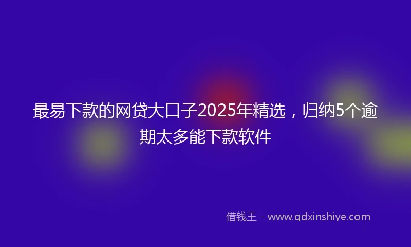 最易下款的网贷大口子2025年精选,归纳5个逾期太多能下款软件
