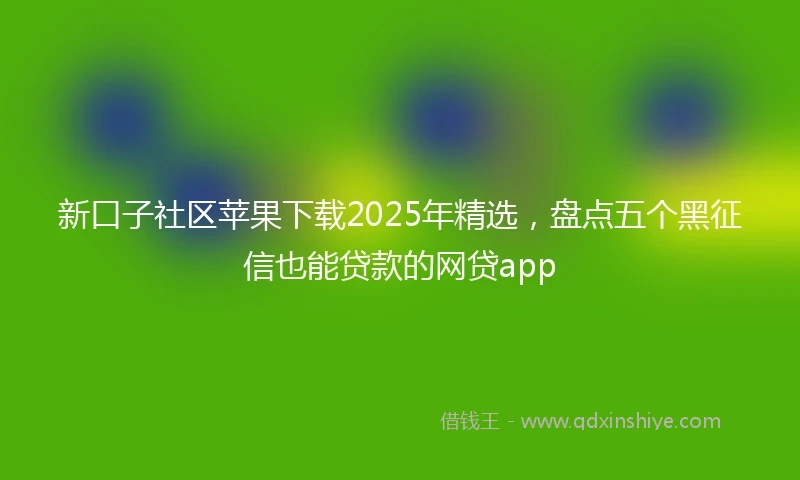 新口子社区苹果下载2025年精选，盘点五个黑征信也能贷款的网贷app