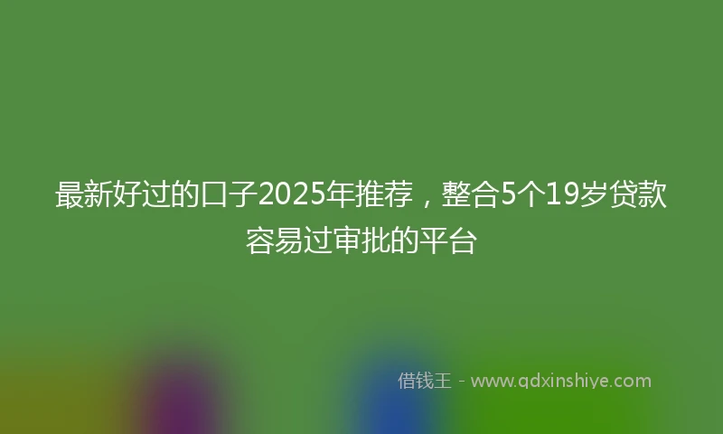 最新好过的口子2025年推荐，整合5个19岁贷款容易过审批的平台