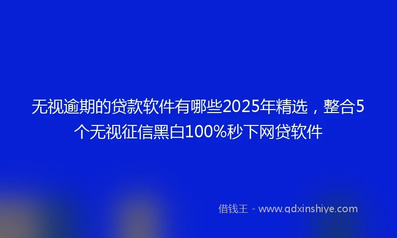无视逾期的贷款软件有哪些2025年精选，整合5个无视征信黑白100%秒下网贷软件