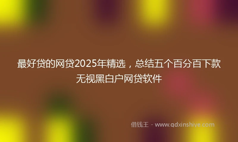 最好贷的网贷2025年精选，总结五个百分百下款无视黑白户网贷软件