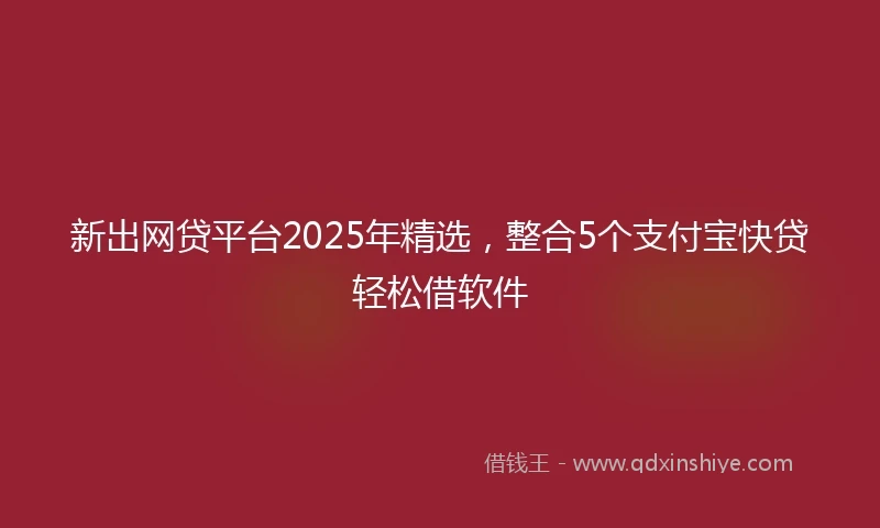 新出网贷平台2025年精选，整合5个支付宝快贷轻松借软件