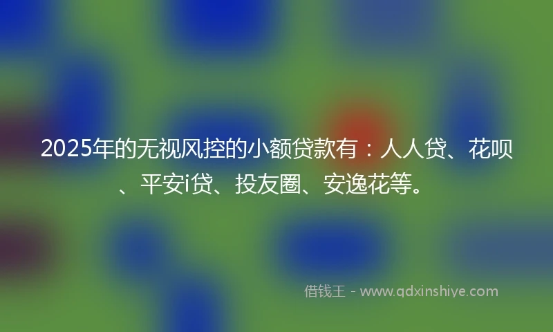 2025年的无视风控的小额贷款有：人人贷、花呗、平安i贷、投友圈、安逸花等。