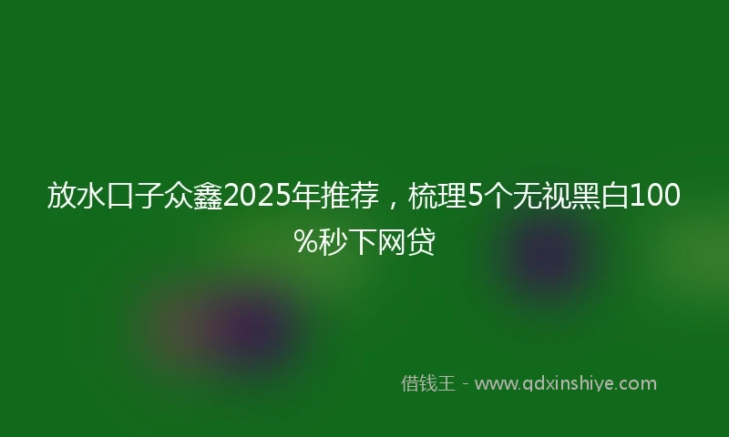 放水口子众鑫2025年推荐，梳理5个无视黑白100%秒下网贷