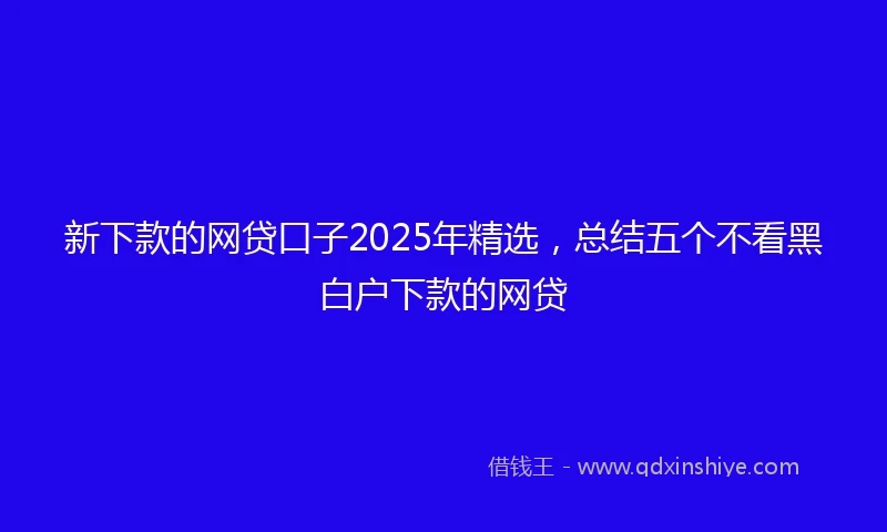 新下款的网贷口子2025年精选，总结五个不看黑白户下款的网贷