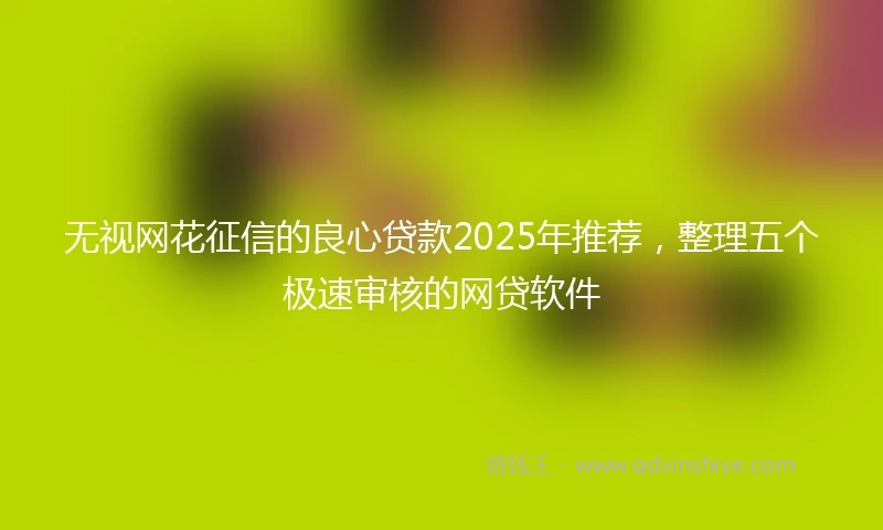 无视网花征信的良心贷款2025年推荐，整理五个极速审核的网贷软件
