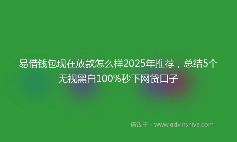 易借钱包现在放款怎么样2025年推荐，总结5个无视黑白100%秒下网贷口子