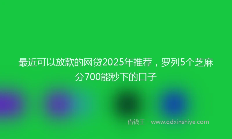 最近可以放款的网贷2025年推荐，罗列5个芝麻分700能秒下的口子