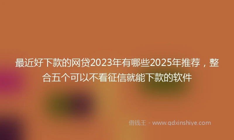 最近好下款的网贷2023年有哪些2025年推荐，整合五个可以不看征信就能下款的软件