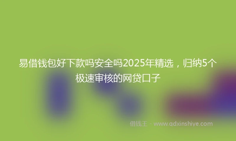 易借钱包好下款吗安全吗2025年精选，归纳5个极速审核的网贷口子