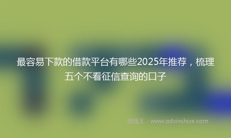 最容易下款的借款平台有哪些2025年推荐，梳理五个不看征信查询的口子