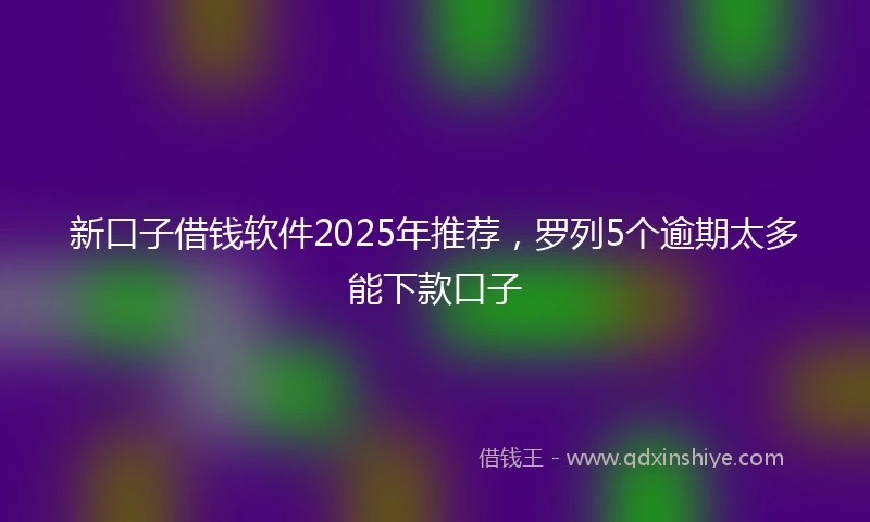 新口子借钱软件2025年推荐,罗列5个逾期太多能下款口子