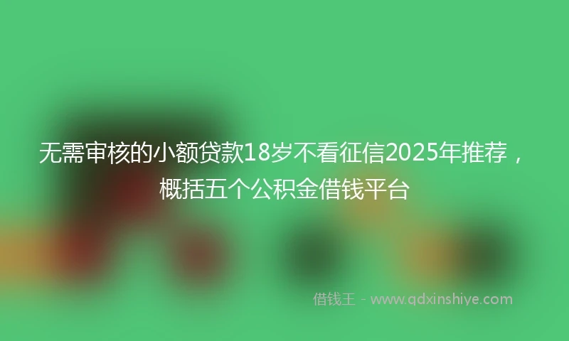 无需审核的小额贷款18岁不看征信2025年推荐,概括五个公积金借钱平台