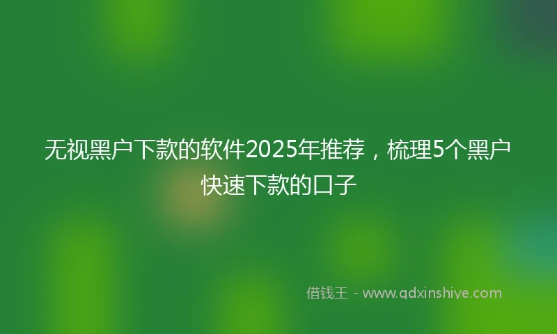 无视黑户下款的软件2025年推荐，梳理5个黑户快速下款的口子