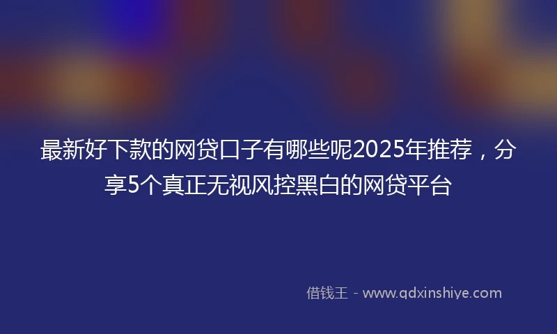最新好下款的网贷口子有哪些呢2025年推荐，分享5个真正无视风控黑白的网贷平台