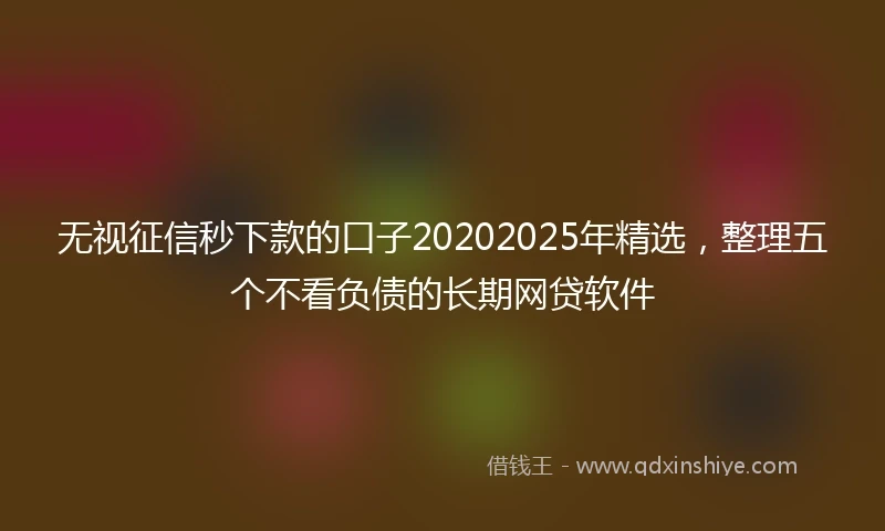 无视征信秒下款的口子20202025年精选，整理五个不看负债的长期网贷软件