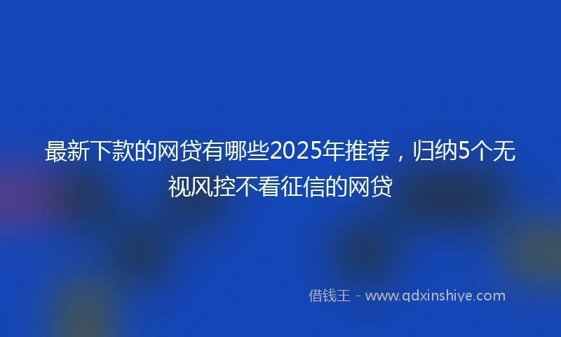 最新下款的网贷有哪些2025年推荐,归纳5个无视风控不看征信的网贷