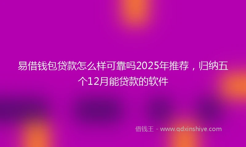 易借钱包贷款怎么样可靠吗2025年推荐，归纳五个12月能贷款的软件