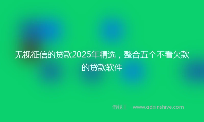 无视征信的贷款2025年精选，整合五个不看欠款的贷款软件