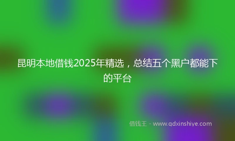 昆明本地借钱2025年精选，总结五个黑户都能下的平台
