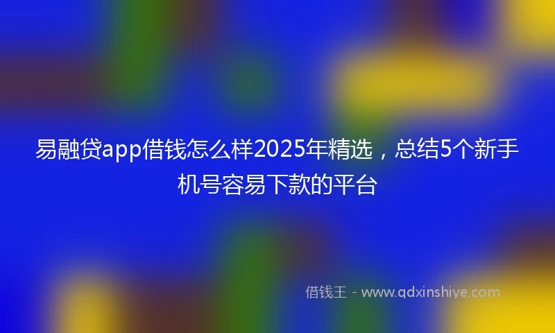 易融贷app借钱怎么样2025年精选，总结5个新手机号容易下款的平台