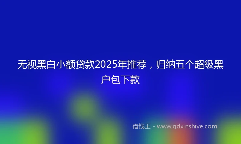 无视黑白小额贷款2025年推荐,归纳五个超级黑户包下款
