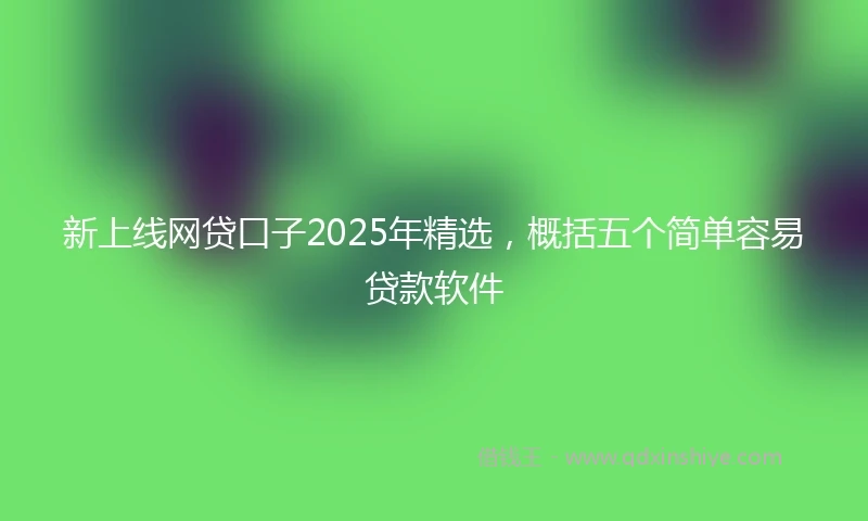 新上线网贷口子2025年精选，概括五个简单容易贷款软件