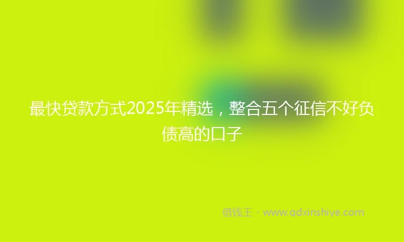 最快贷款方式2025年精选，整合五个征信不好负债高的口子